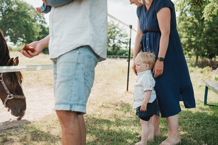 Familie an Weidezaun